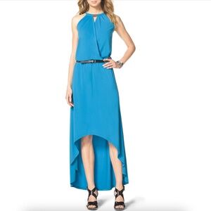 MICHAEL Michael Kors Chain Neck Detail Halter High-Low Dress in Blue